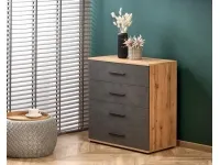 Комод LIMA KM-3 дуб вотан и серый pilt 3