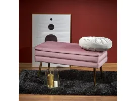 Скамья-сундук VELVA розовый - золотой