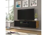 TV стол AURA W 150 дуб + черный pilt 4