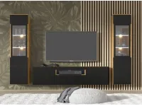 TV стол AURA W 150 дуб + черный pilt 5