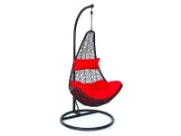 Кресло-качалка 1151 черно-красный pilt 2