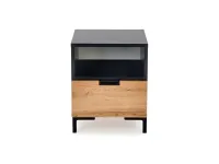 Тумбочка SILVIA черный / дуб вотан pilt 4