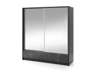 Шкаф-купе ARIA II 200 черный мрамор pilt 2