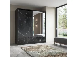 Шкаф-купе ARIA I 200 черный мрамор