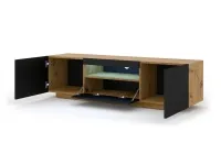 TV стол AURA S 150 дуб артисан + черный pilt 3
