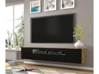 TV стол AURA W 200 дуб + черный pilt 4