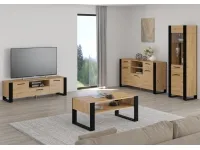 Витрина NUKA E дуб артисан - черный pilt 4