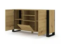 Комод MONDI 188 дуб артисан - черный pilt 3