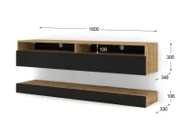 TV стол DUO 160 черный - дуб артисан pilt 5
