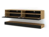 TV стол DUO 160 черный - дуб артисан pilt 4