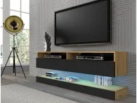TV стол DUO 160 черный - дуб артисан pilt 2