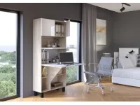 Складной стол со стеллажом HOMI сонома/белый pilt 2