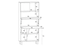 Складной стол со стеллажом HOMI дуб/белый pilt 8