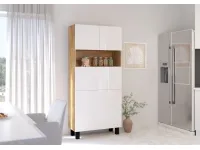 Складной стол со стеллажом HOMI дуб/белый pilt 4