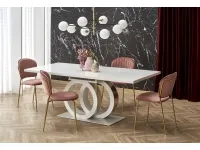 Стол раздвижной GALARDO белый-золотой pilt 2