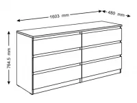 Комод MALTA 6S белый pilt 5