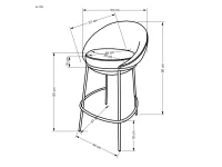 Барный стул низкий H118 бежевый pilt 4