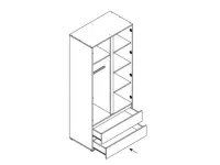 Riidekapp COSMO С02 - Valge pilt 3