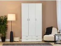 Riidekapp BASIC 3D4S - Valge pilt 2