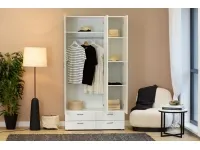 Riidekapp BASIC 3D4S - Valge pilt 3