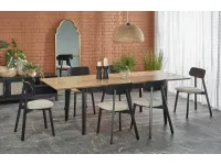 Стол раздвижной EDMONDO натуральный/черный pilt 3