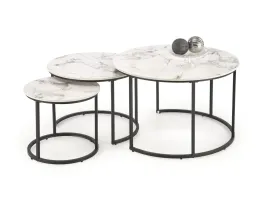 Журнальный стол GILDA (3 шт) белый / черный