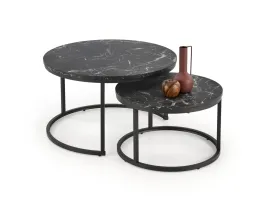 Журнальный стол JAVA чёрный мрамор (2 шт)