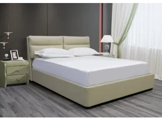 Voodi 160x200 AURORA tõstemehhanismiga - Helebeež pilt
