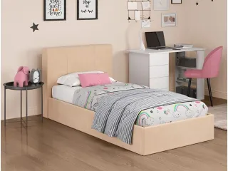 Кровать 90x190 MARCEL с подъемным механизмом - Бежевая pilt