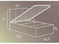 Voodi 90x190 MARCEL tõstemehhanismiga - Hall pilt 8