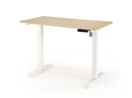 Стол компьютерный B-53 с регулировкой высоты - Белый/дуб