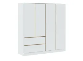 Шкаф для одежды BASIT 4D2S - Белый (+артисан)