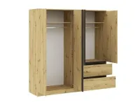 Шкаф для одежды BASIT 4D2S - Артисан (+антрацит) pilt 4