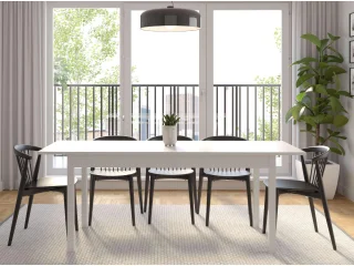 Pikendatav laud SENDI 120 - Valge pilt