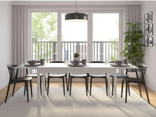 Pikendatav laud SENDI 160 - Valge pilt