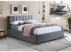 Кровать 160x200 HAZEL серый - с подъемным механизмом