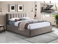 Voodi 160x200 HAZEL beež - tõstemehhanismiga pilt 2