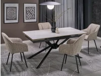 Pikendatav laud VITORINO valge marmor pilt 2