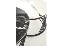 Журнальный стол FLAMINGO (2 шт) - белый / черный мрамор pilt 5