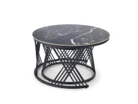 Журнальный стол FLAMINGO (2 шт) - белый / черный мрамор pilt 6