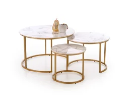 Журнальный стол GILDA  (3 шт) белый / золтой