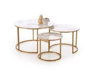 Журнальный стол GILDA  (3 шт) белый / золтой pilt 2
