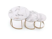 Журнальный стол GILDA  (3 шт) белый / золтой pilt 4