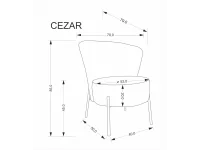 Кресло CEZAR бежевый pilt 9