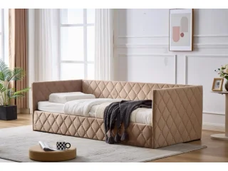 Кровать 90x200 ELIZA с подъемным механизмом - Бежевая pilt