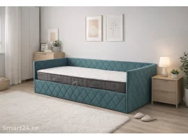 Кровать 90x200 ELIZA с подъемным механизмом - Бирюзовая