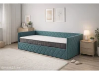 Кровать 90x200 ELIZA с подъемным механизмом - Бирюзовая pilt 2