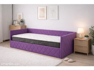 Кровать 90x200 ELIZA с подъемным механизмом - Лиловая pilt