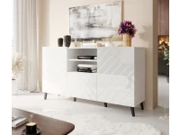 Chest of drawers ABETO mat white/ gloss white pilt 2