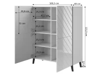 Chest of drawers ABETO mat black/ gloss black pilt 5